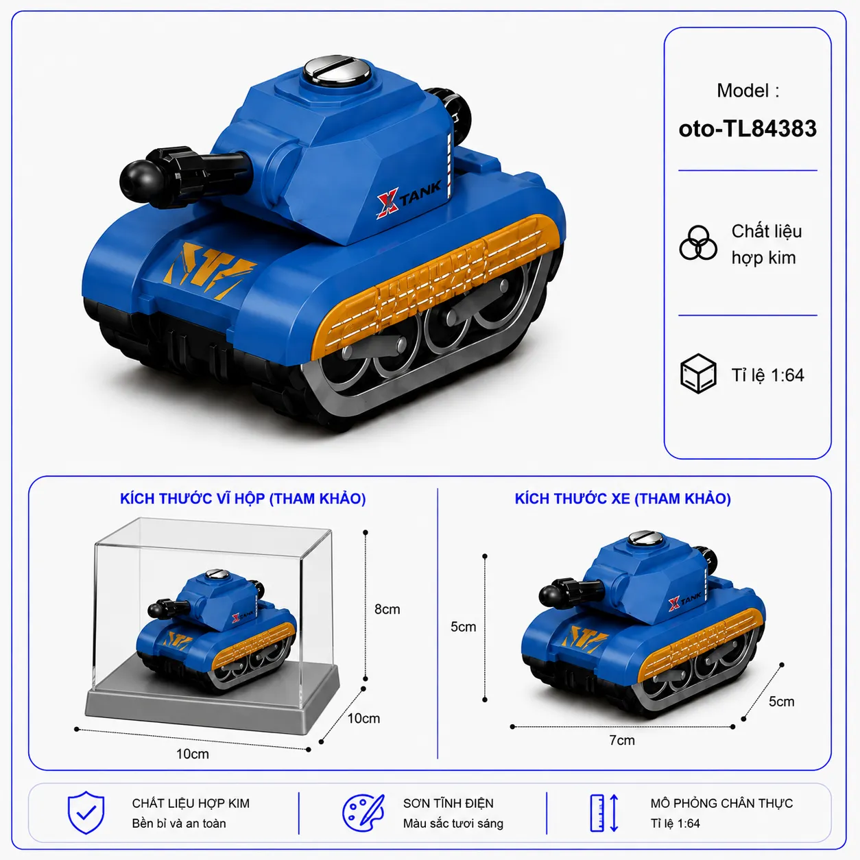 Xe tăng mini màu Xanh dương